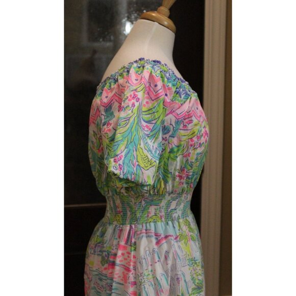 Lilly Pulitzer Dress Camille Womens Size S Off Shoulder Island Hopping Dress - Picture 7 of 11